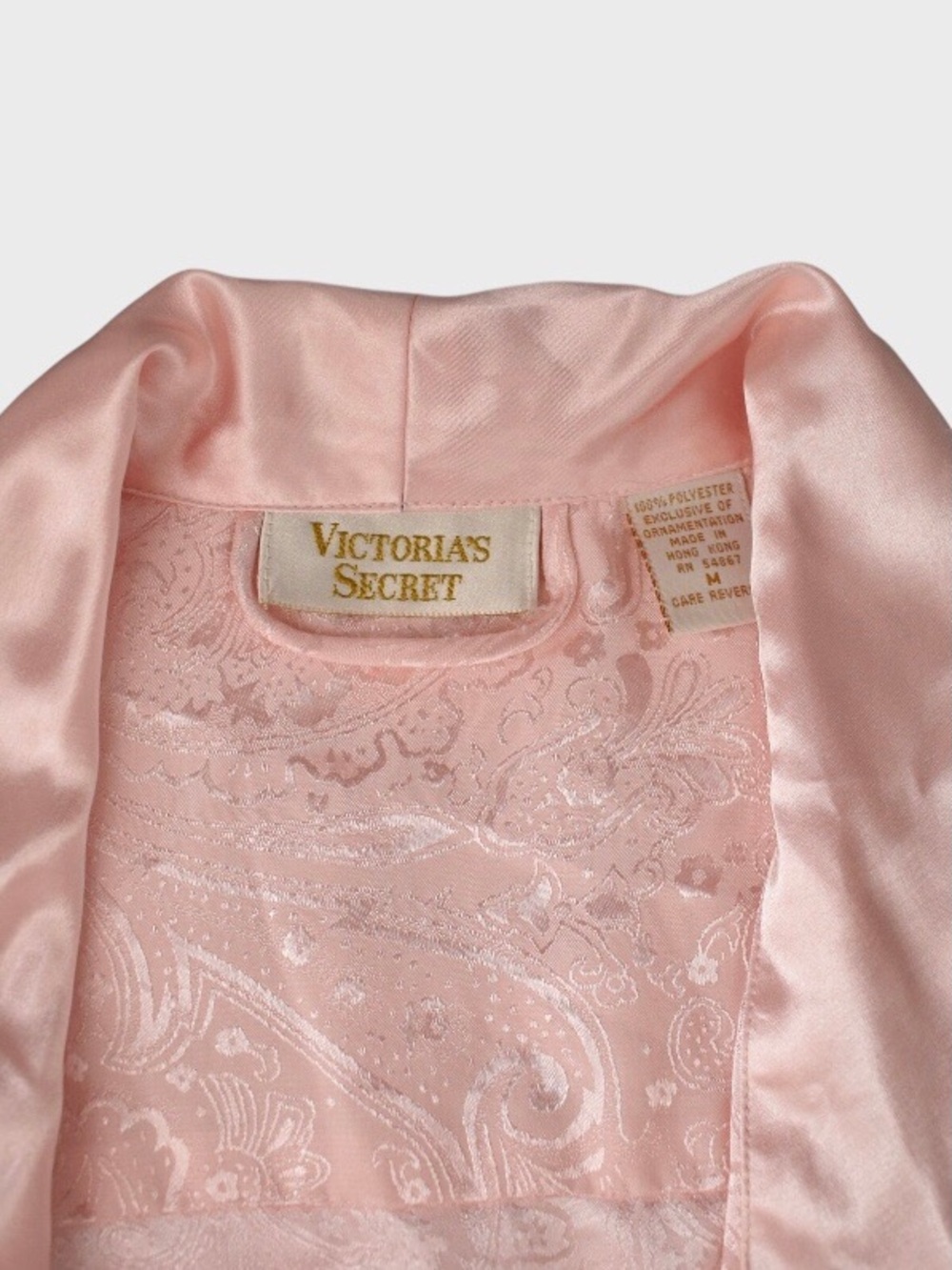 Victorias Secret Vintage Paisley Satin Jacquard Long Robe Gold Label - Picture 5 of 5